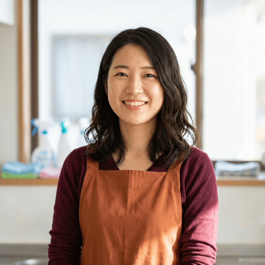 Mei Lin, smiling, in a bright casual top