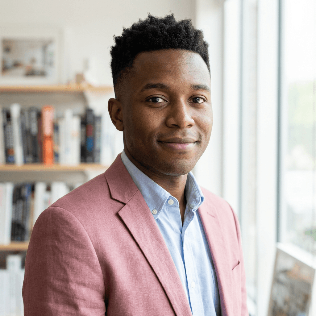 David Okafor, smiling, in a polo shirt