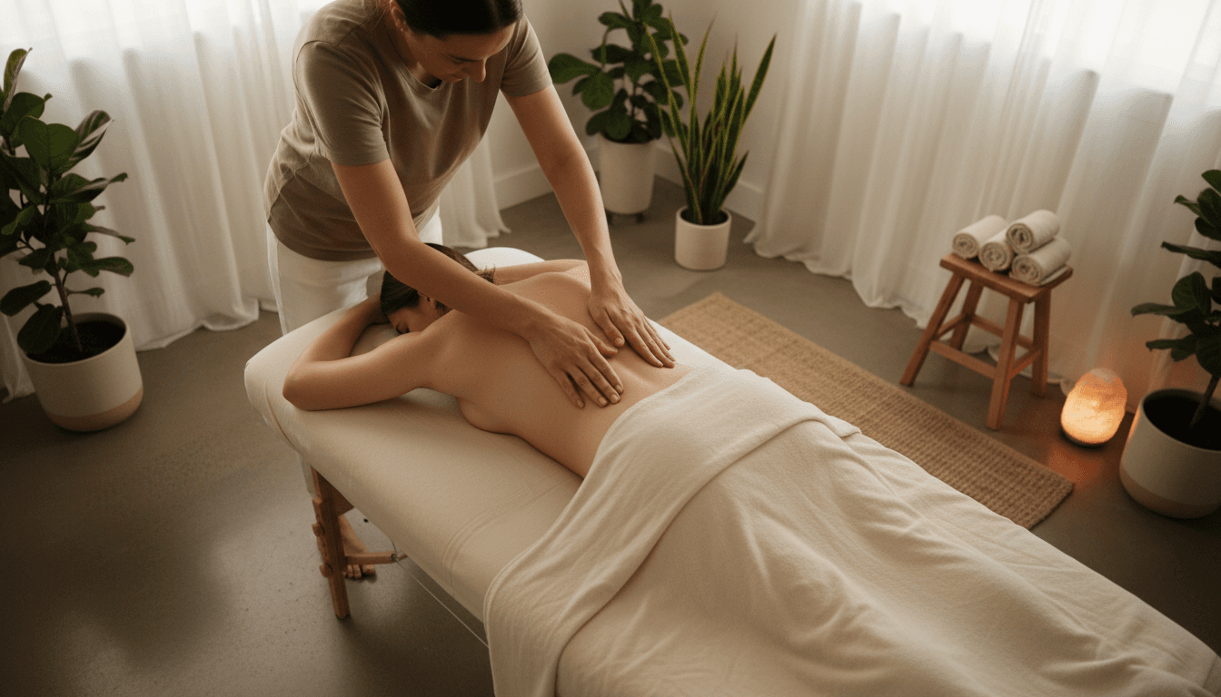Relaxation body treatment in a calm setting
